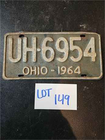 Vintage 1964 Ohio License Plate