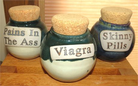 Pottery Jars With Cork Lids