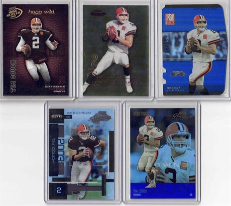 Tim Couch Cleveland Browns Parallel/Serial #'d Football Card Lot of 5