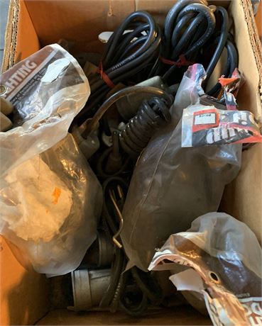 Outdoor Electrical Cords & Components Lot - 1 Box