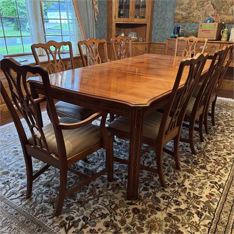 Harden 11-Piece Cherry Wood Dining Set + Single Leaf (13") - 68 x 43 x 29"T