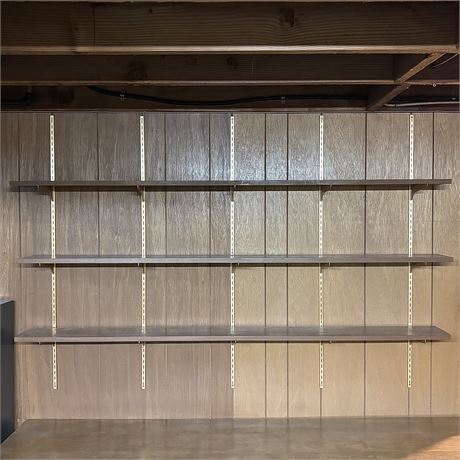 3 Wooden Wall Mount Shelves w/ Brackets - 48"