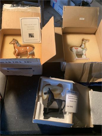 The Collector's Treasury of Horses English-Style Porcelain Figurines Lot of 3