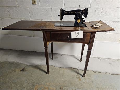 Singer Sewing Machine & Table