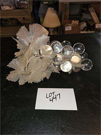 Vintage 60's Ear Clear Glass Grape Cluster