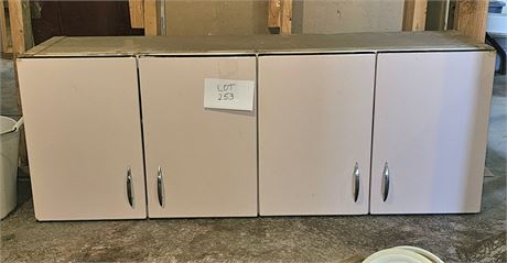 1950s Pink Enamel Metal Kitchen Cabinet