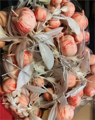 Artificial Pink & White Apple Fruit Flower Pick Bundles - Total of 6 Boxes