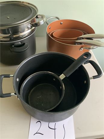 Cooking Pots and Pans Lot - Sauce Pans, 3 Qt Pots, Steamer & More