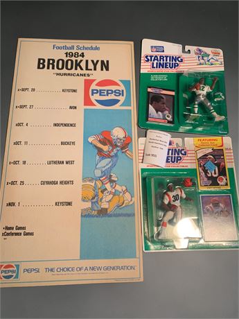 1989 Starting Lineup Randall Cunningham Eagles Figure, 1990 Ickey Woods