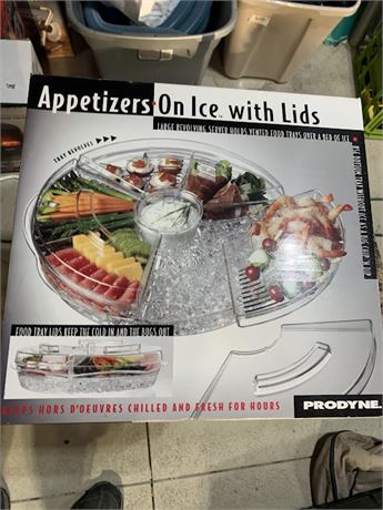 Prodyne "Appetizers On Ice" Party/Snack Tray With Lid - In Original Box