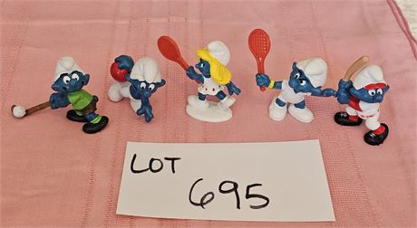 Original Vintage PVC Schleich Peyo Mixed Figurines Lot - 1980's Dates, Sizes