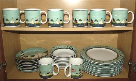 Warren Kimble "Coastal Breeze" 8 Pc Place Settings Dishes