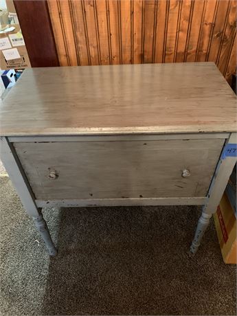 Antique Farmhouse Style Light Gray Console Table With Lift Off Door