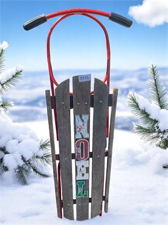Vintage Metal/Wood Sled/Toboggan With "Noel" Painted On It
