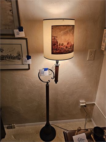 Vintage Metal & Wood Floor Lamp