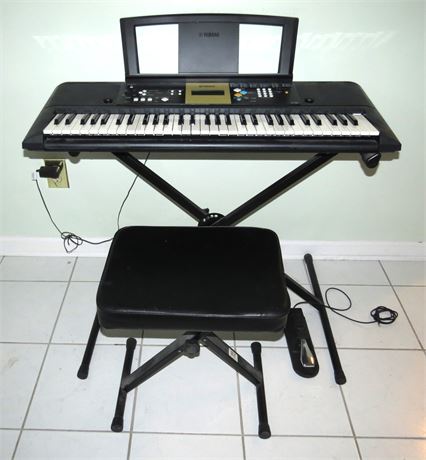 Yamaha Keyboard, Stand & Stool