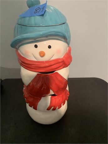 Snow Days Snowman By St Nicholas Square Multi Tier Ceramic Cookie Jar