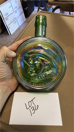 Wheaton Glass Decanter Green Iridescent Roosevelt