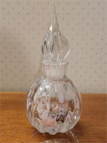 Vintage Bubblegum Pink & Clear Paperweight Perfume Bottle with Flame Stopper