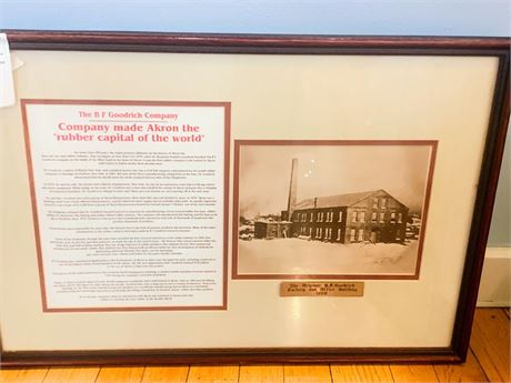 Framed B.F. Goodrich Company Commemorative Wall Art of Factory & Office 1869