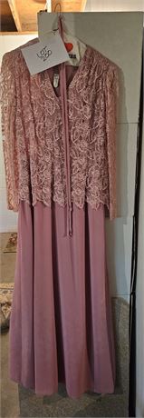 Pink Formal Dress Lace Top Size 12