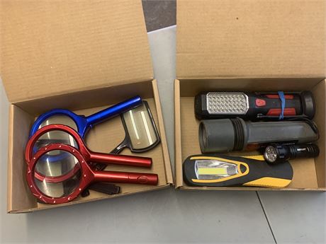 Flashlight & Magnifying Glass Lot