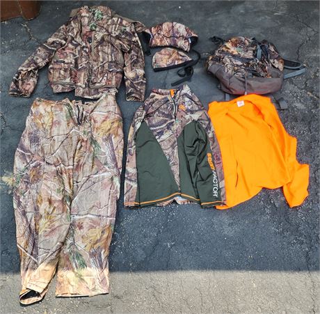 Hunting Camo Coat, Pants, Hat, etc