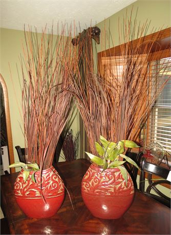 Decorative Faux Plants, Vases