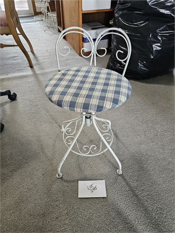 Painted White Metal Vanity Chair