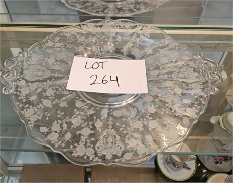 Cambridge Rose Point Etched Fruit Platter