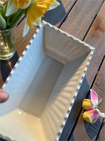 Napco White Ceramic Oblong Jardiniere Planter Lot of 6