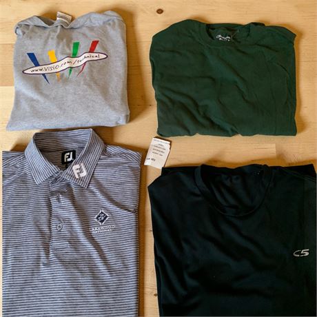 Striped FootJoy Men's Polo W/Emrboidered Lakewood National Golf Club Logo (XL)