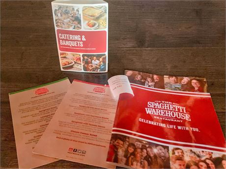 MEMORABILIA LOT - Spaghetti Warehouse Marketing & Menu Lot