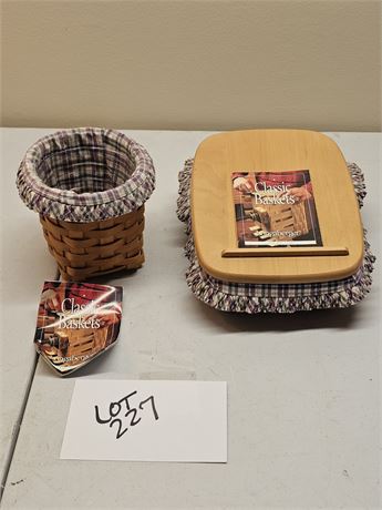 Longaberger 2000 Pen Pal Pen Basket with Liner & Pen Pal Note Basket with Liner