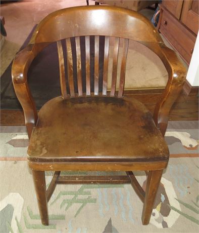 Antique Wood Desk Chair