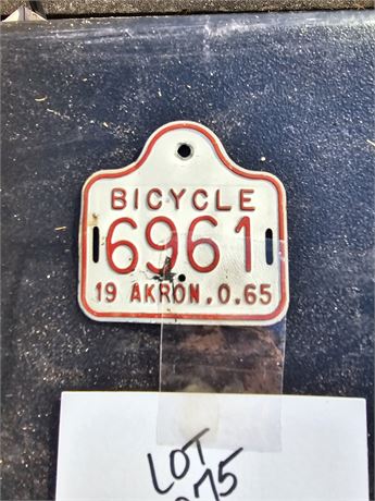 1965 Bicycle Plate
