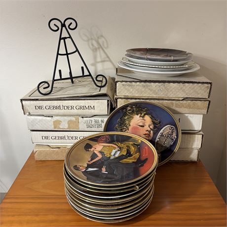 Large Lot of Norman Rockwell Plates & Others, Some w/ Boxes