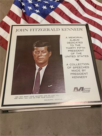 John Fitzgerald Kennedy A Memorial Album Vinyl Record Lot of 23 (From 1963)