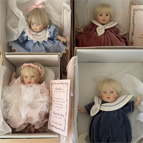 Pauline's Limited Edition Dolls, Lot of 4; LE to 2600 & 3000, w/ Box & COA