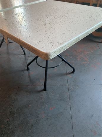 Plastic Terrazzo-style Square Dining Table 36 Inch
