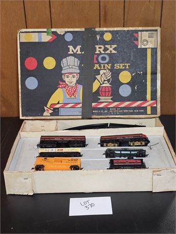 Marx HO Train Set in Box:Rock Island Engines/Cars & More