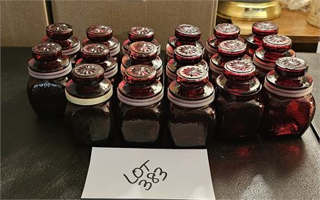 Wheaton Ruby Glass Spice Jars Set Of 17