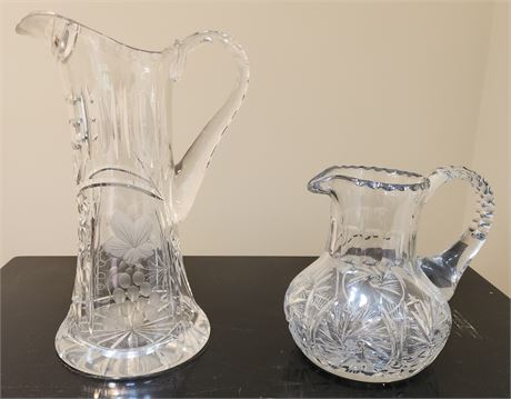 2 Crystal Pitchers