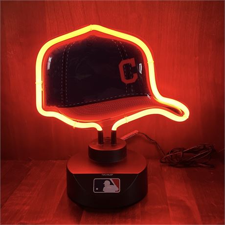 Cleveland Guardians Neon Light Baseball Cap Desktop Display
