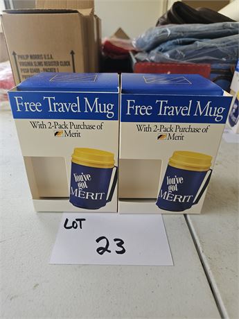 Merit Cigarette Travel Mug x2