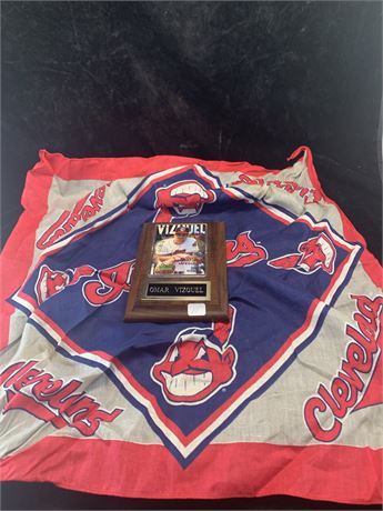 Cleveland Indians Omar Plaque & Handkerchief