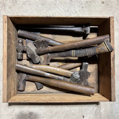 Crate of Mixed Axes & Hammers