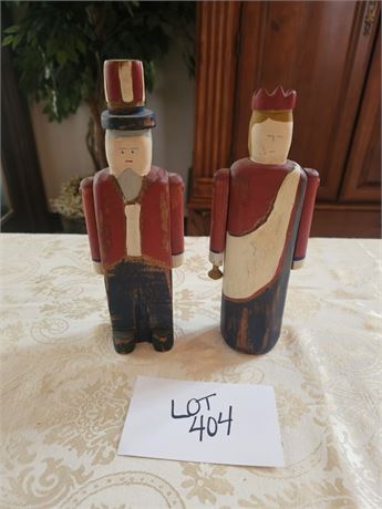 Carved Wood Altenhein Wolf Creek King & Uncle Sam 1986