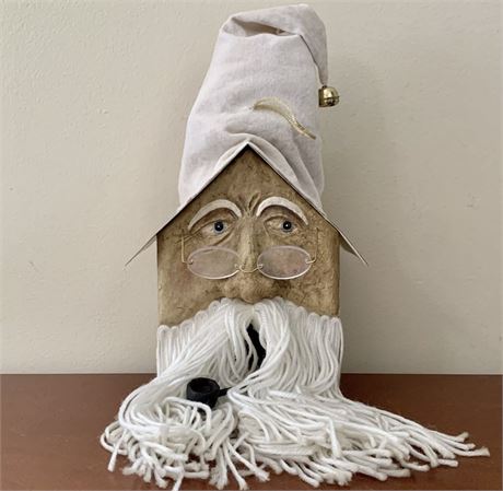 Folk Art Santa Figural Birdhouse Christmas Decoration