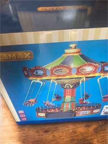 Lemax Giant Swing Ride/Yoyo/Sky Swing Carnival Carousel Figurine 44765 Retired